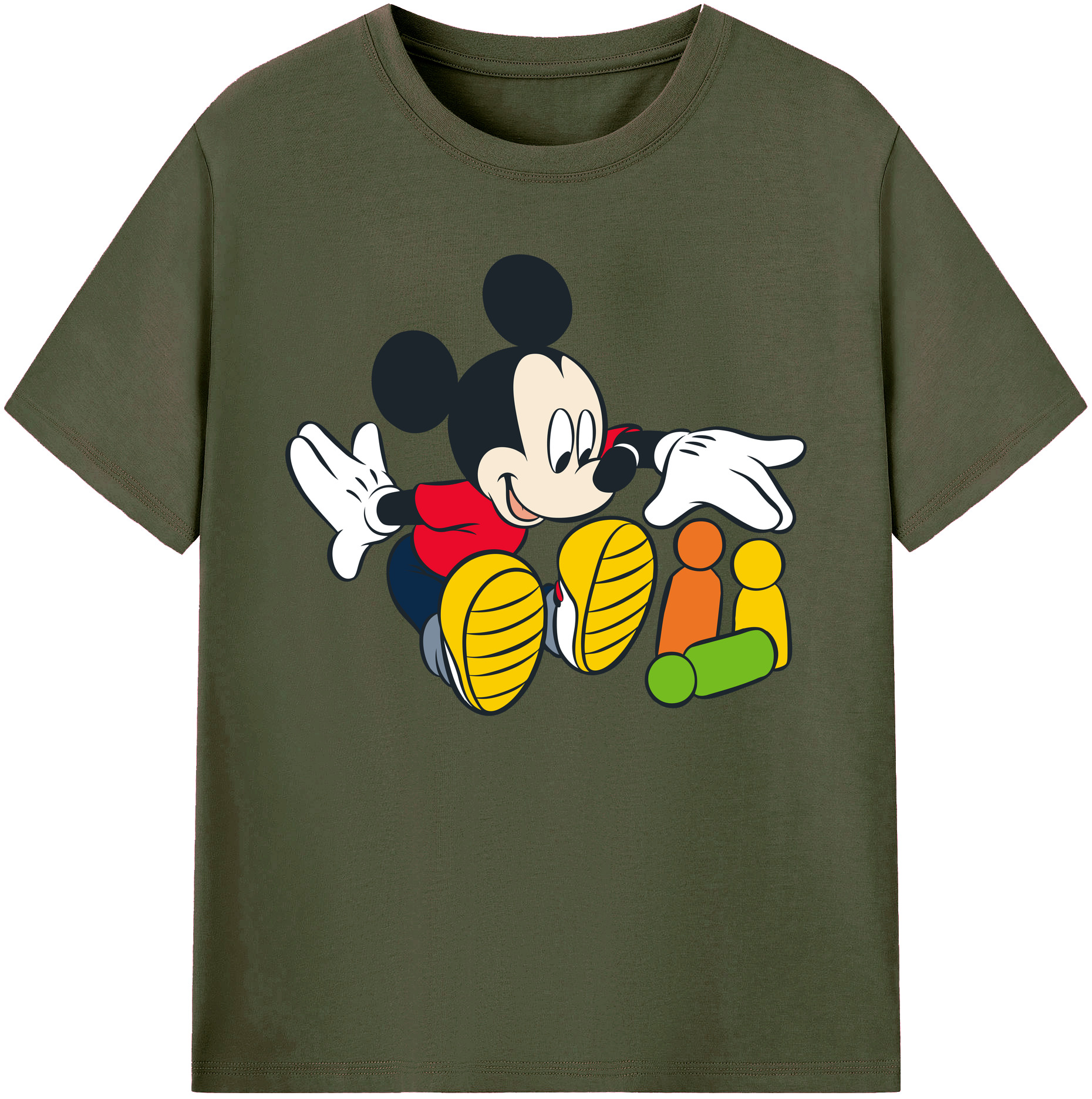 ミッキーマウス Mickey Mouse 綿100％ メンズ半袖Tシャツ｜肌触りやわらか＆通気性